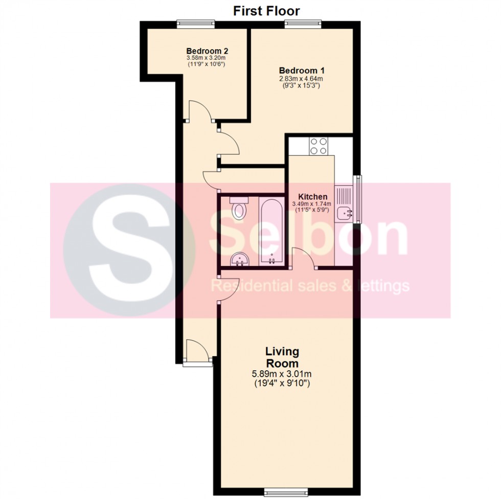 Floorplan for Winchester Road, Four Marks, Alton