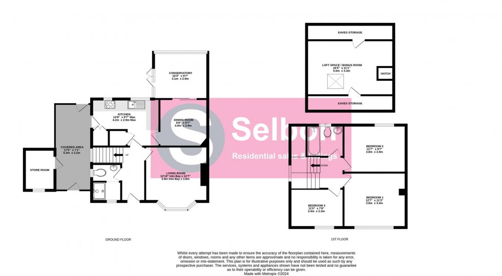 Floorplan for Elizabeth Drive, Church Crookham, Fleet