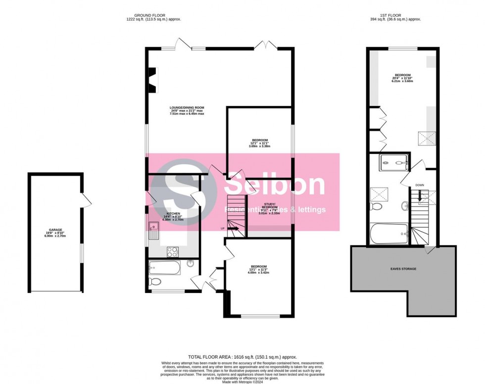 Floorplan for Andrews Close, Church Crookham, Fleet