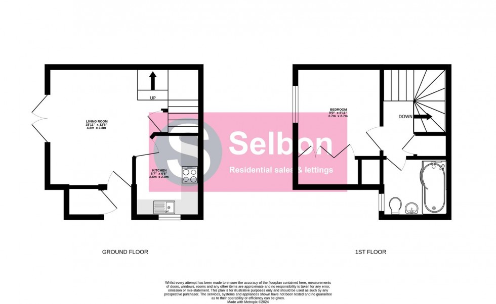 Floorplan for Nether Vell-Mead, Church Crookham, Fleet