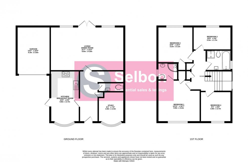 Floorplan for Tudor Way, Church Crookham, Fleet