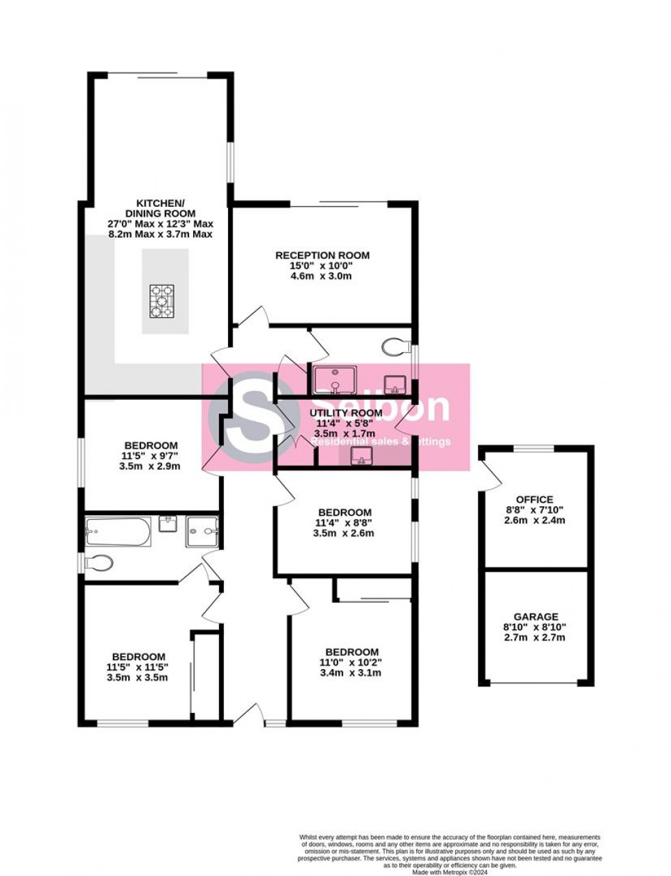 Floorplan for Cranford Avenue, Church Crookham, Fleet