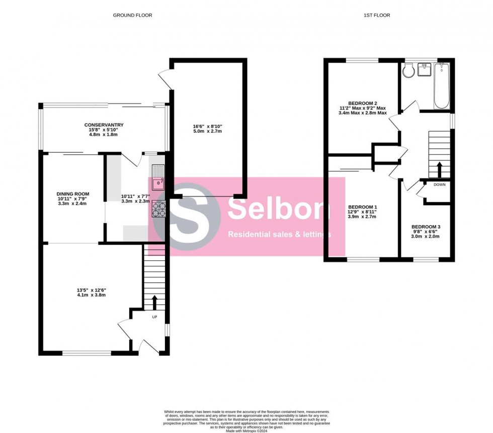 Floorplan for Ash Tree Close, Farnborough