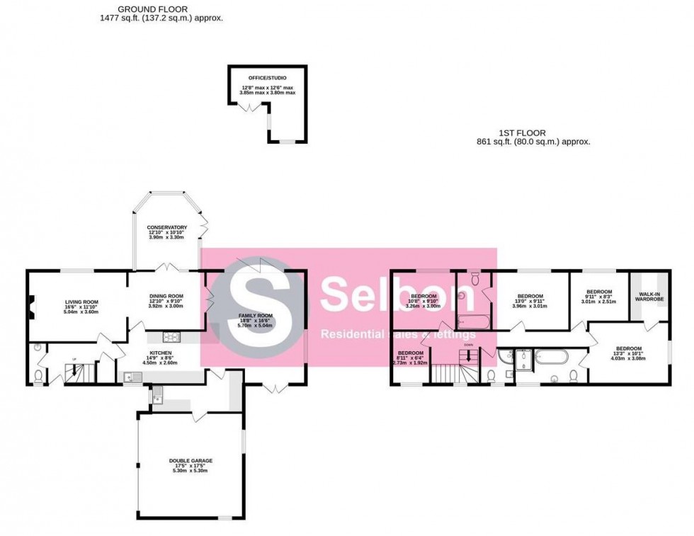 Floorplan for Freelands Drive, Church Crookham, Fleet