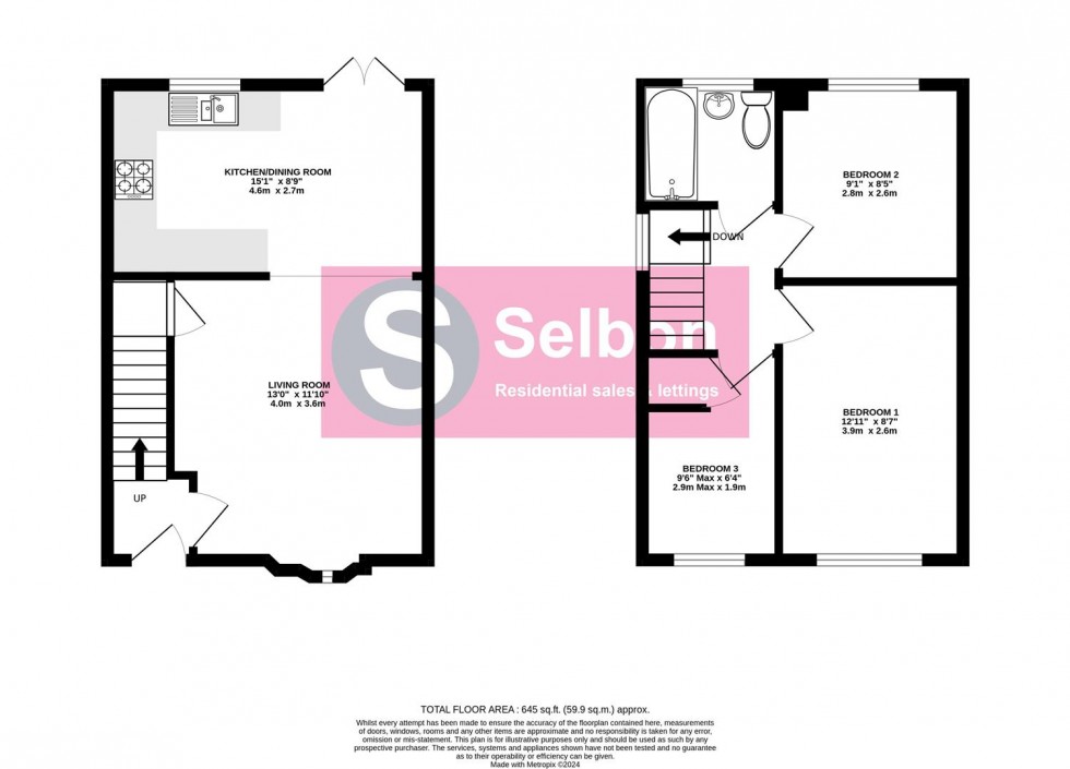 Floorplan for Nether Vell-Mead, Church Crookham, Fleet