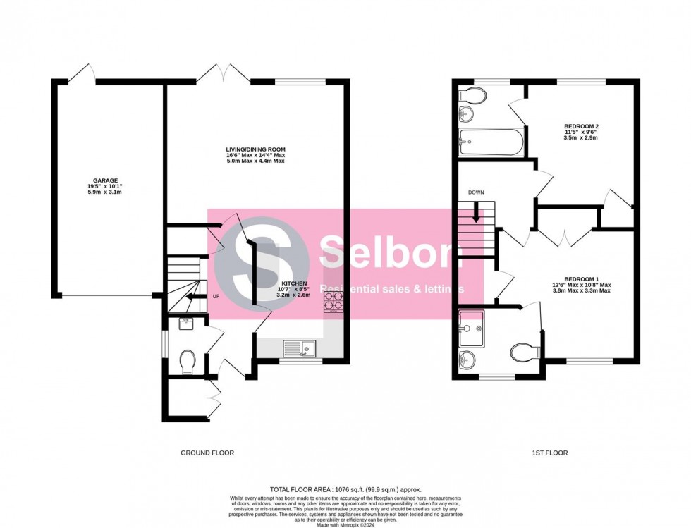 Floorplan for Redfields Meadow, Church Crookham, Fleet