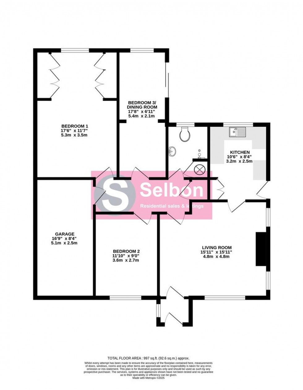 Floorplan for Award Road, Church Crookham, Fleet