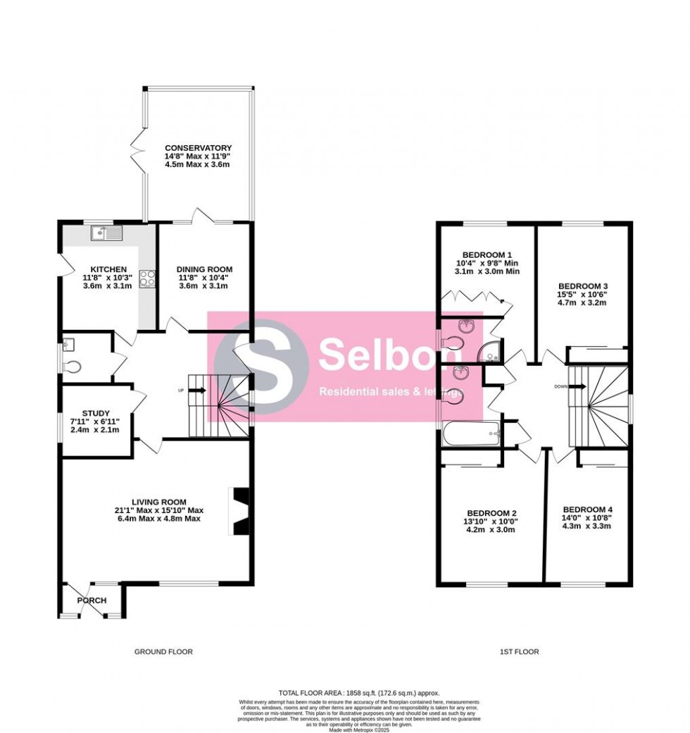 Floorplan for Compton Road, Church Crookham, Fleet